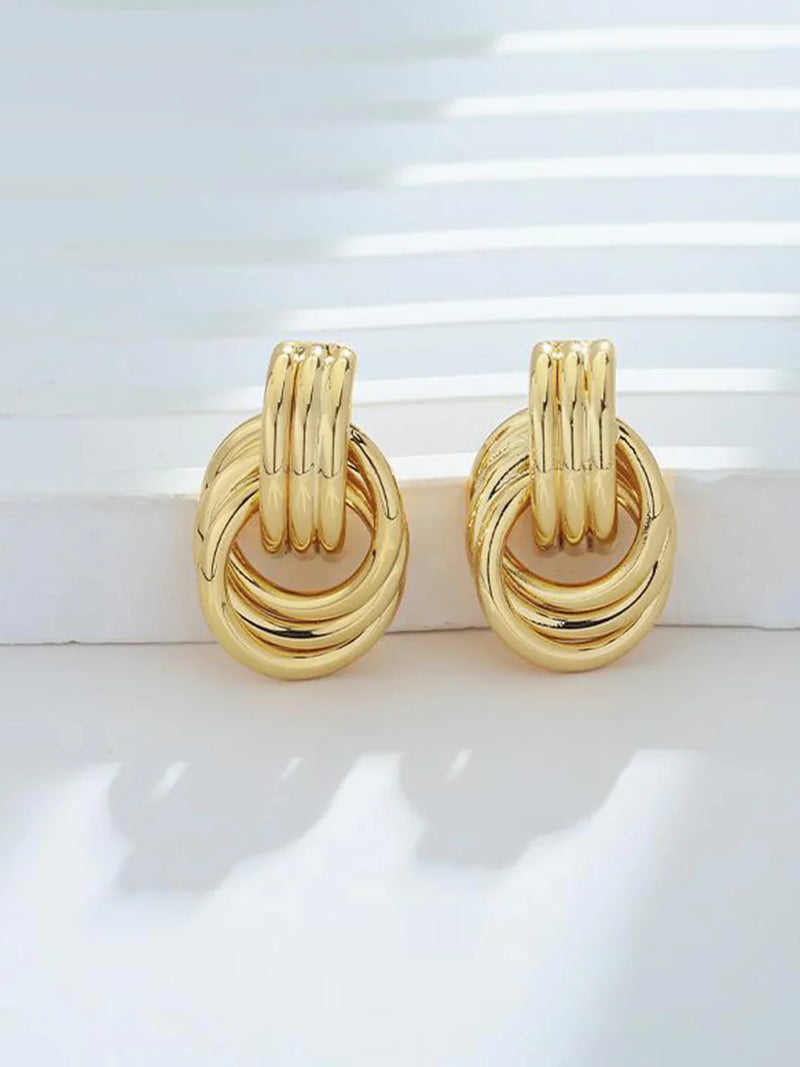 Gold Tone Twist Stud Earrings
