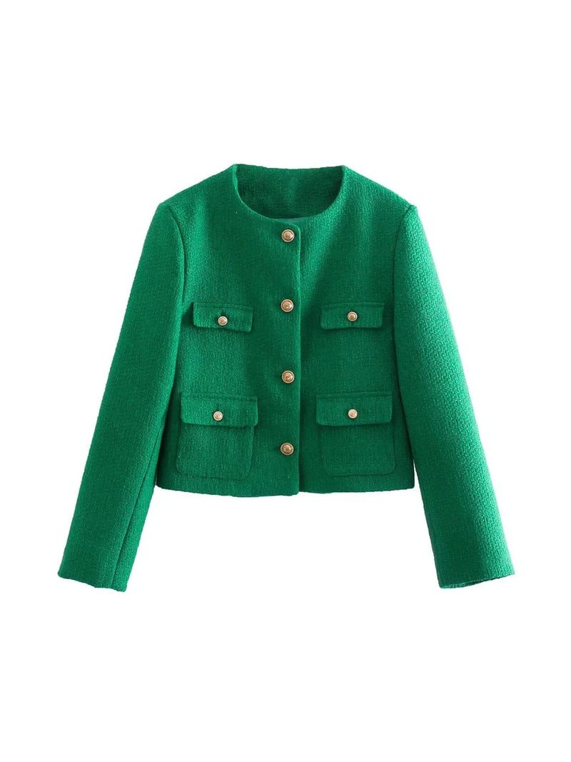 Cardigan vert élégant de style classique