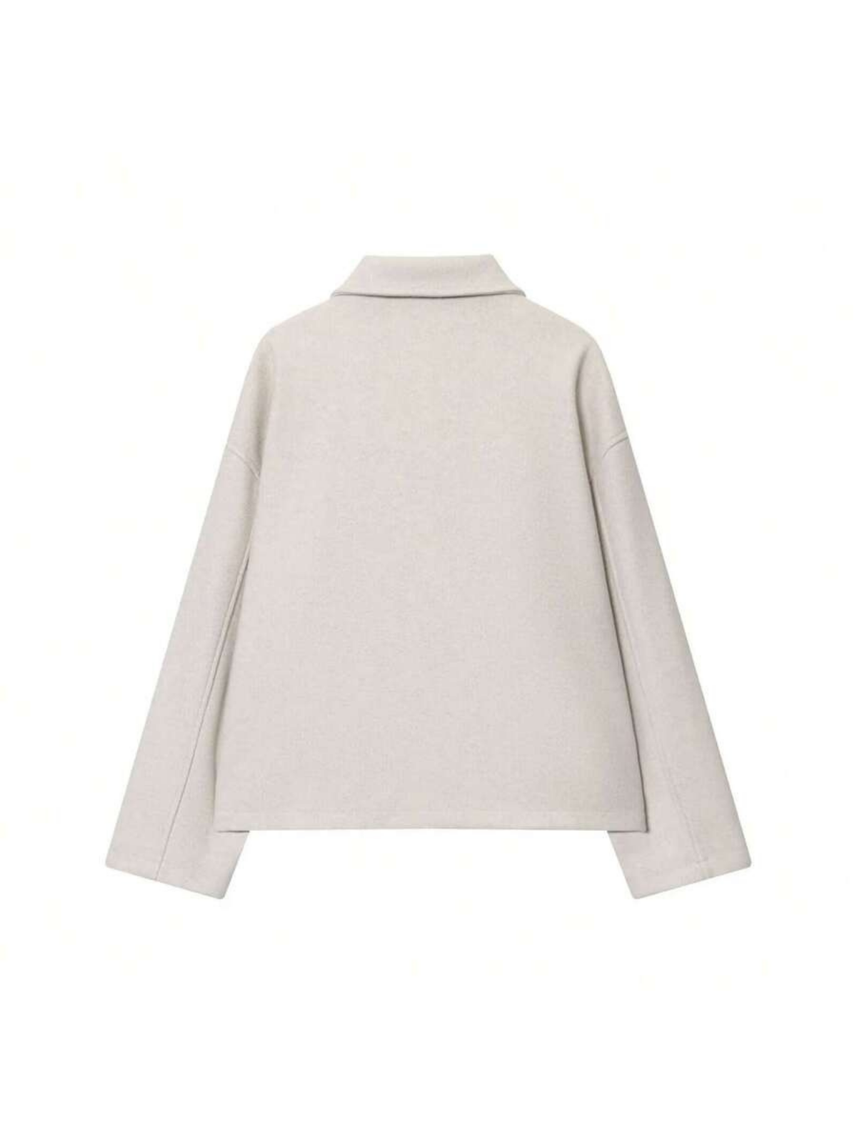 Autumn Minimalist Wool Blend Zip Lapel Jacket