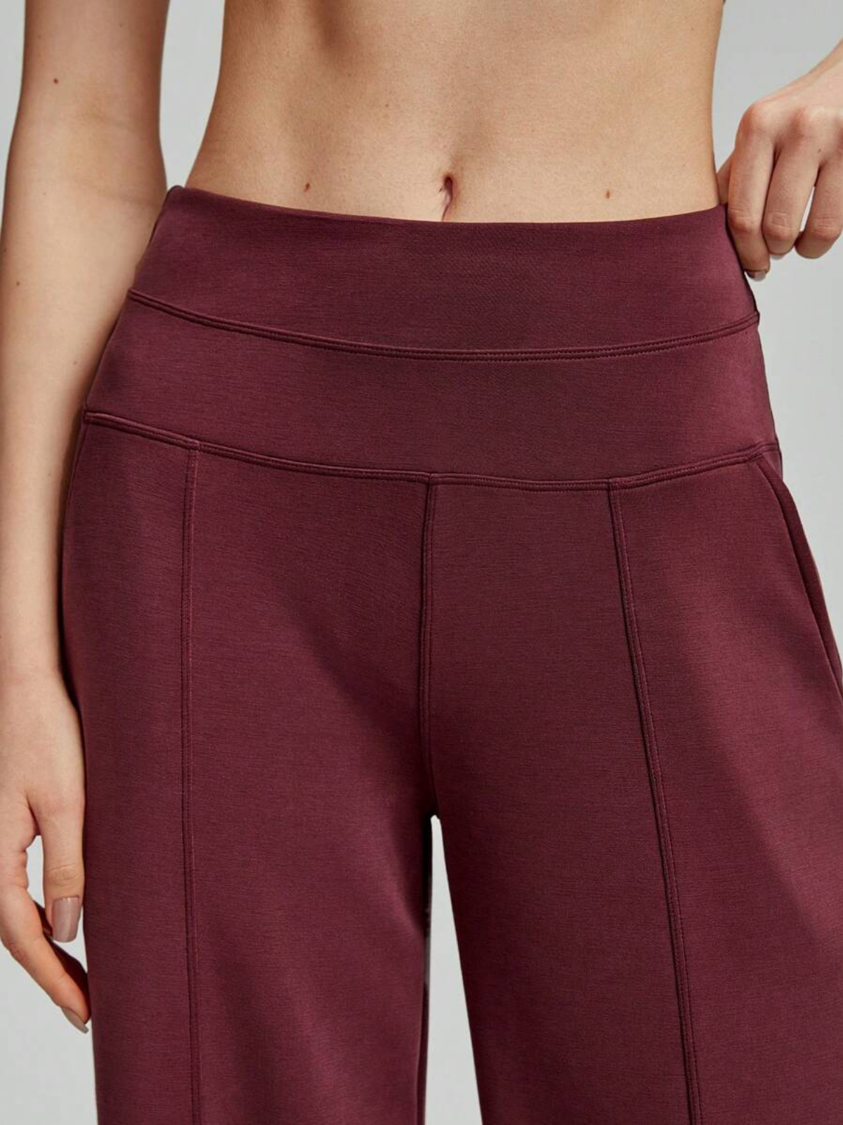 Pantalon de détente large en soie modale, taille haute, avec poches, pour un confort et un style au quotidien