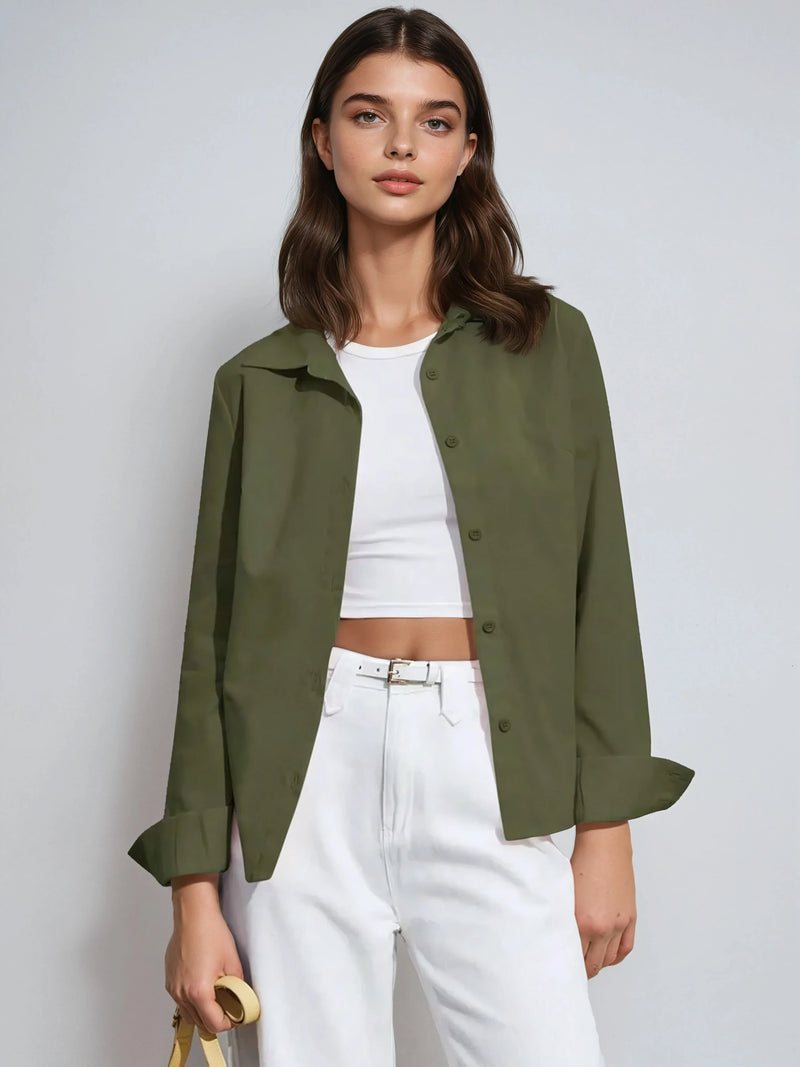 Chemise à revers décontractée, collection vintage classique