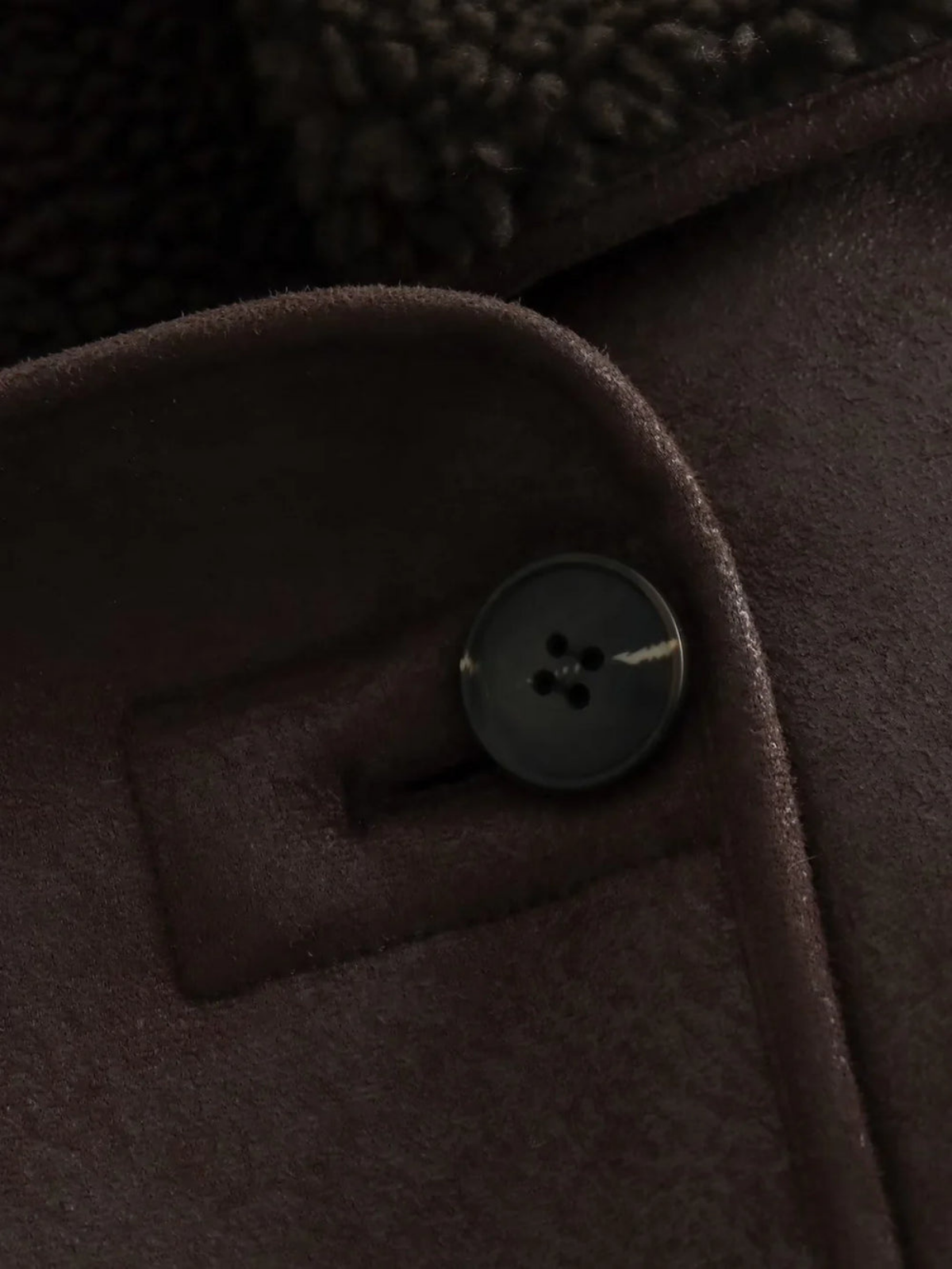 Lapel Faux Leather Warm Jacket - LA FEMME WANDERER