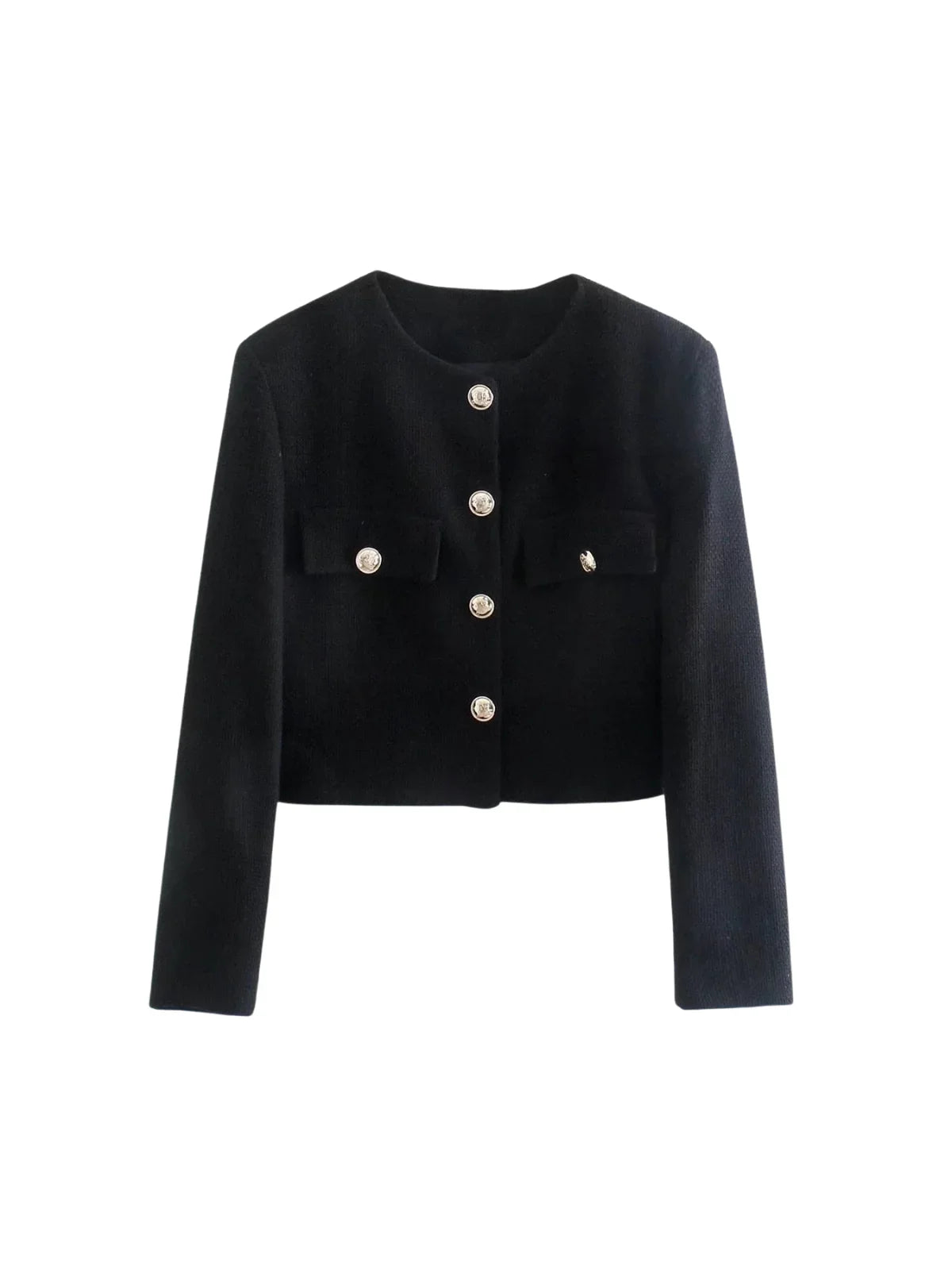 Classic Style Golden Button Cardigan - LA FEMME WANDERER