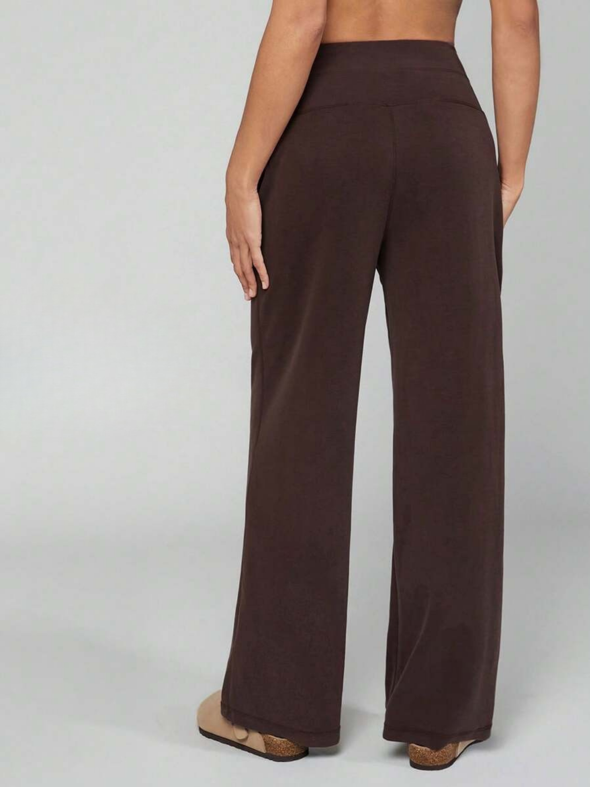 Pantalon de détente large en soie modale, taille haute, avec poches, pour un confort et un style au quotidien
