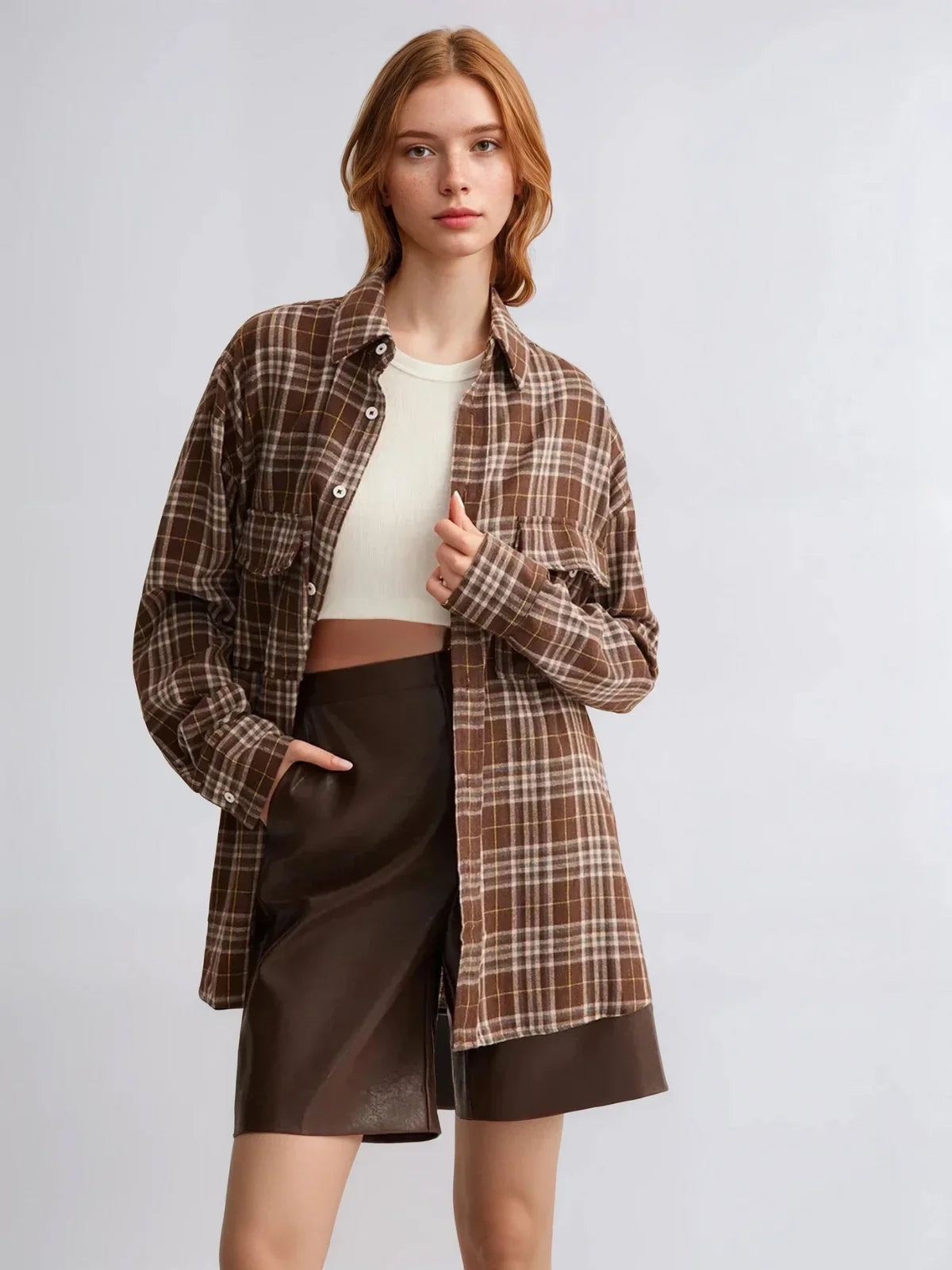 Always Casual Versatile Plaid Polo Shirt - LA FEMME WANDERER