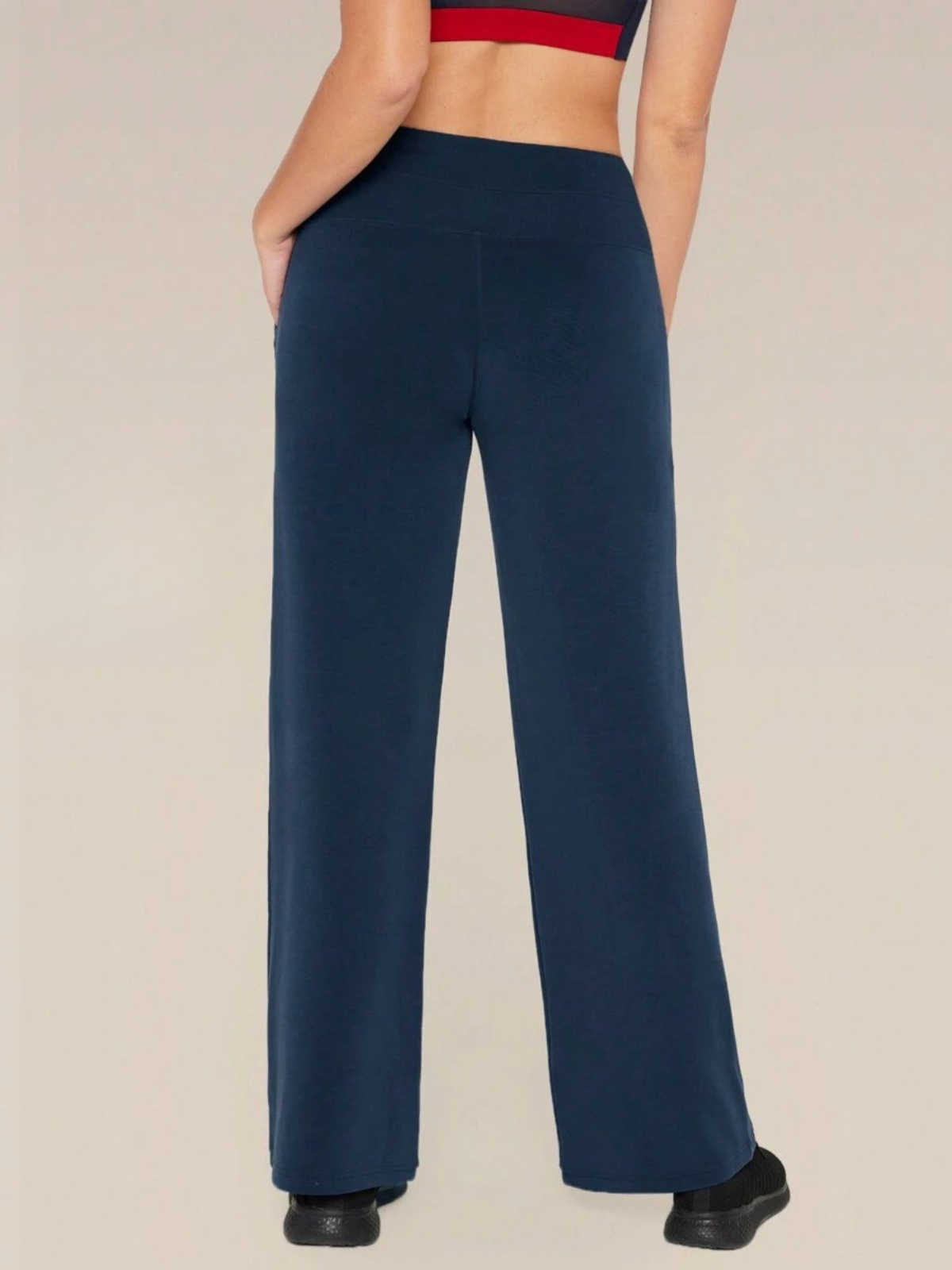 Pantalon de détente large en soie modale, taille haute, avec poches, pour un confort et un style au quotidien