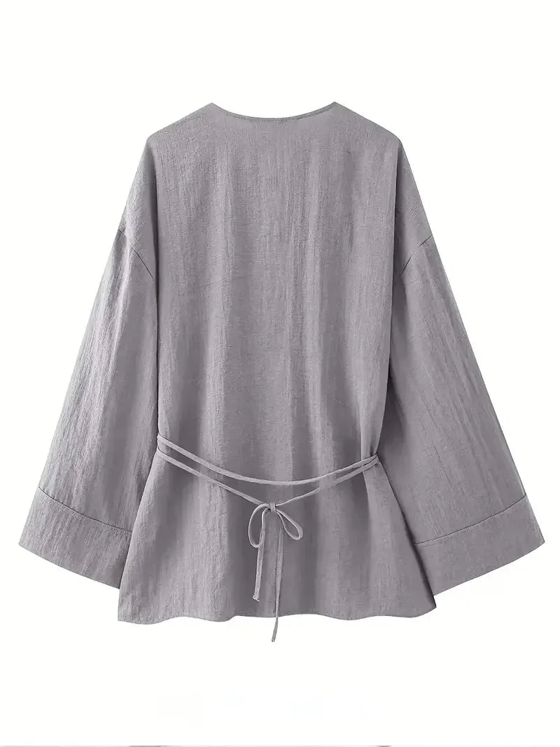 Double Breasted Elegant Kimono Outerwear - LA FEMME WANDERER