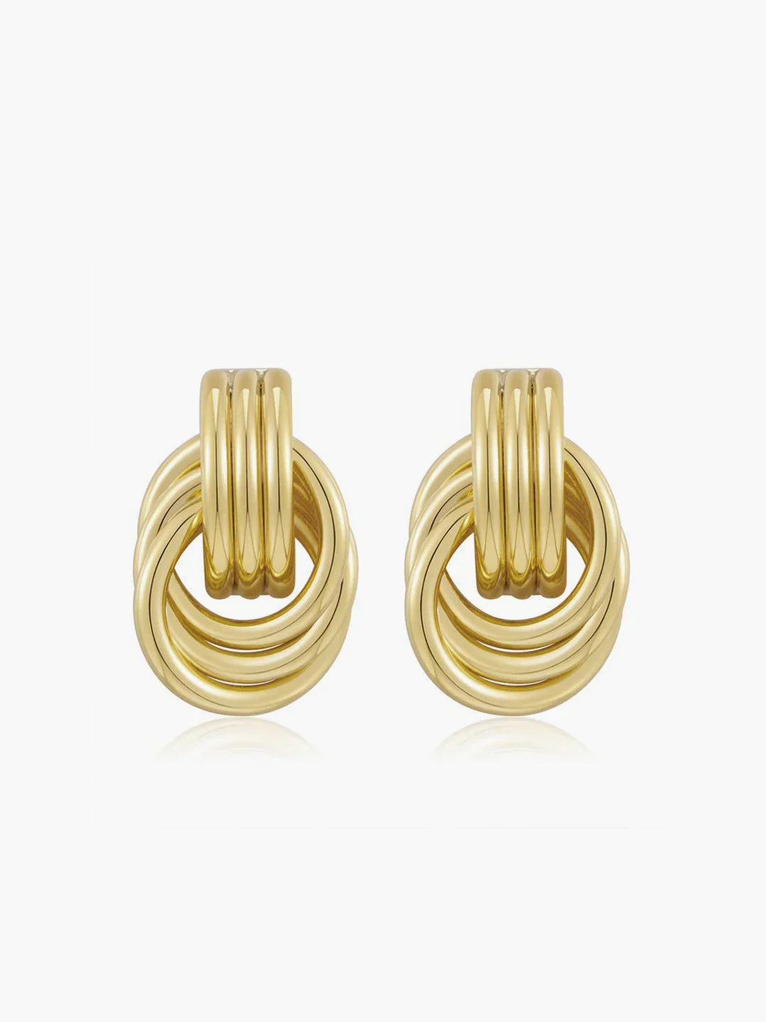 Gold Tone Twist Stud Earrings - LA FEMME WANDERER