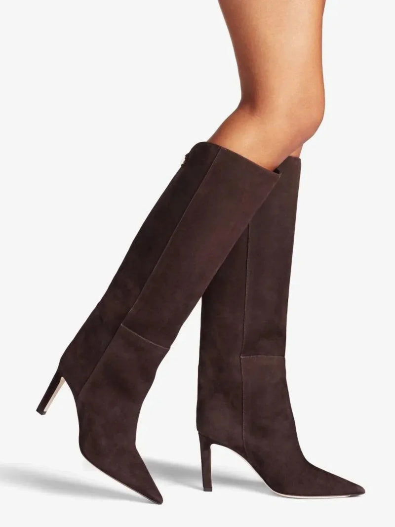 Bottes à talons aiguilles à bout pointu, style défilé européen
