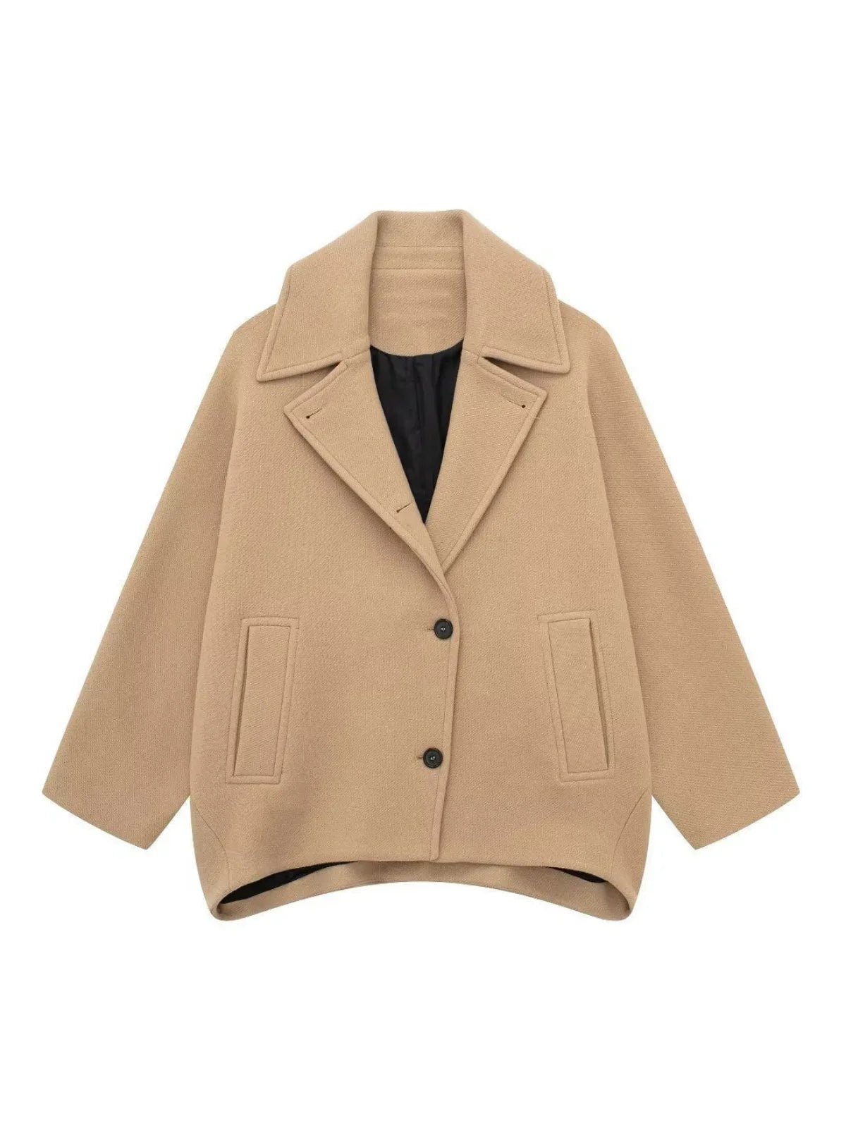 Solid Oversized Pocket Button Coat - LA FEMME WANDERER