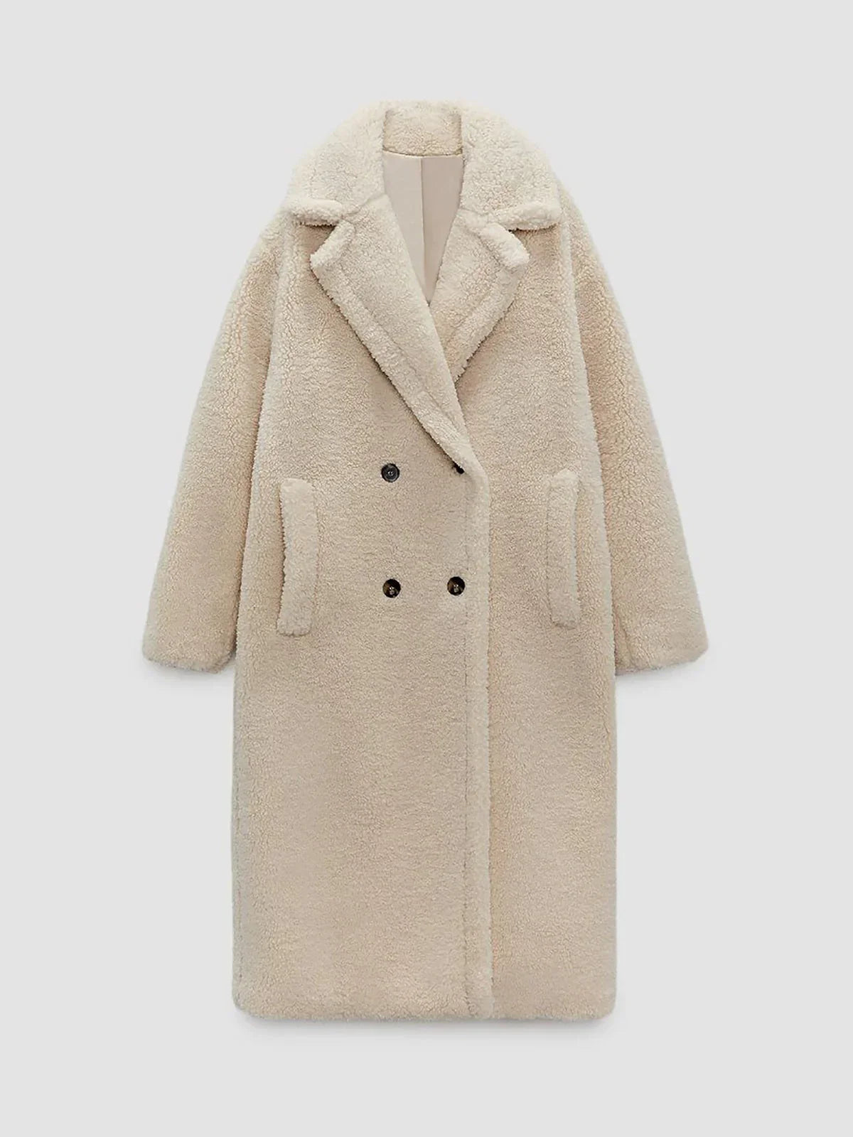Double Pockets Fleece Coat - LA FEMME WANDERER