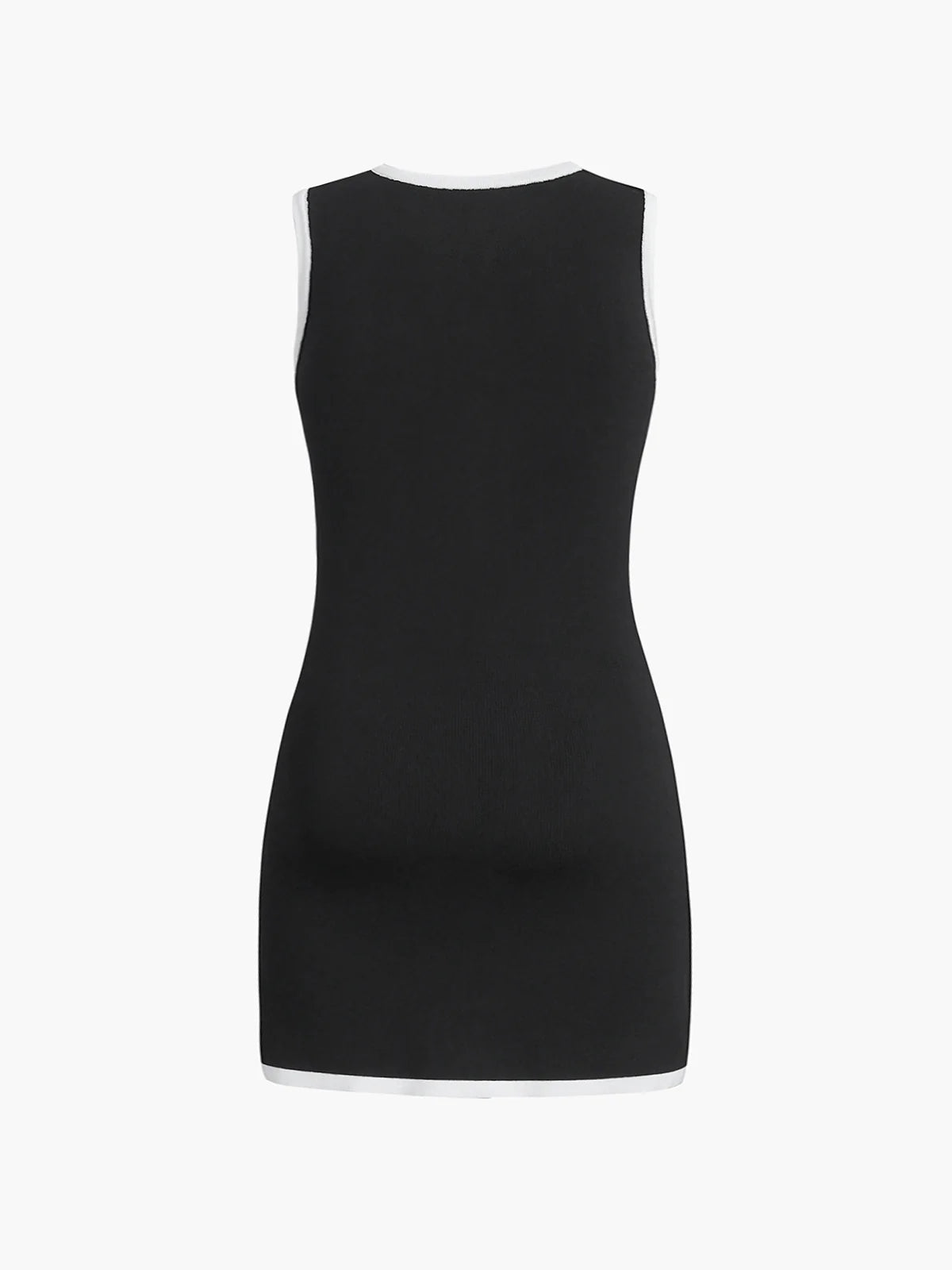 Multi Pocket Button Sleeveless Short Sweater Dress - LA FEMME WANDERER