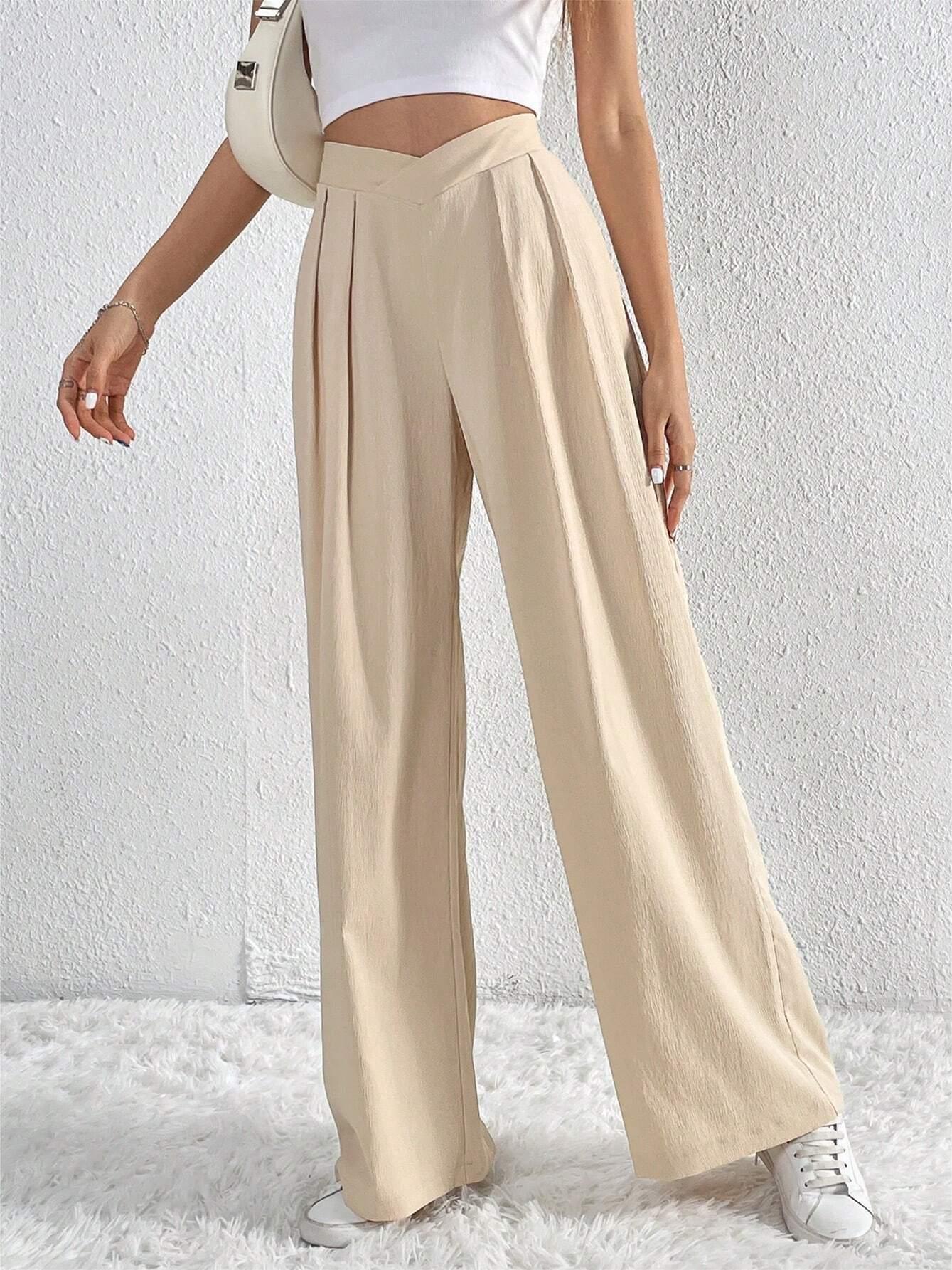 Casual Pleated Wide Leg Pants - LA FEMME WANDERER