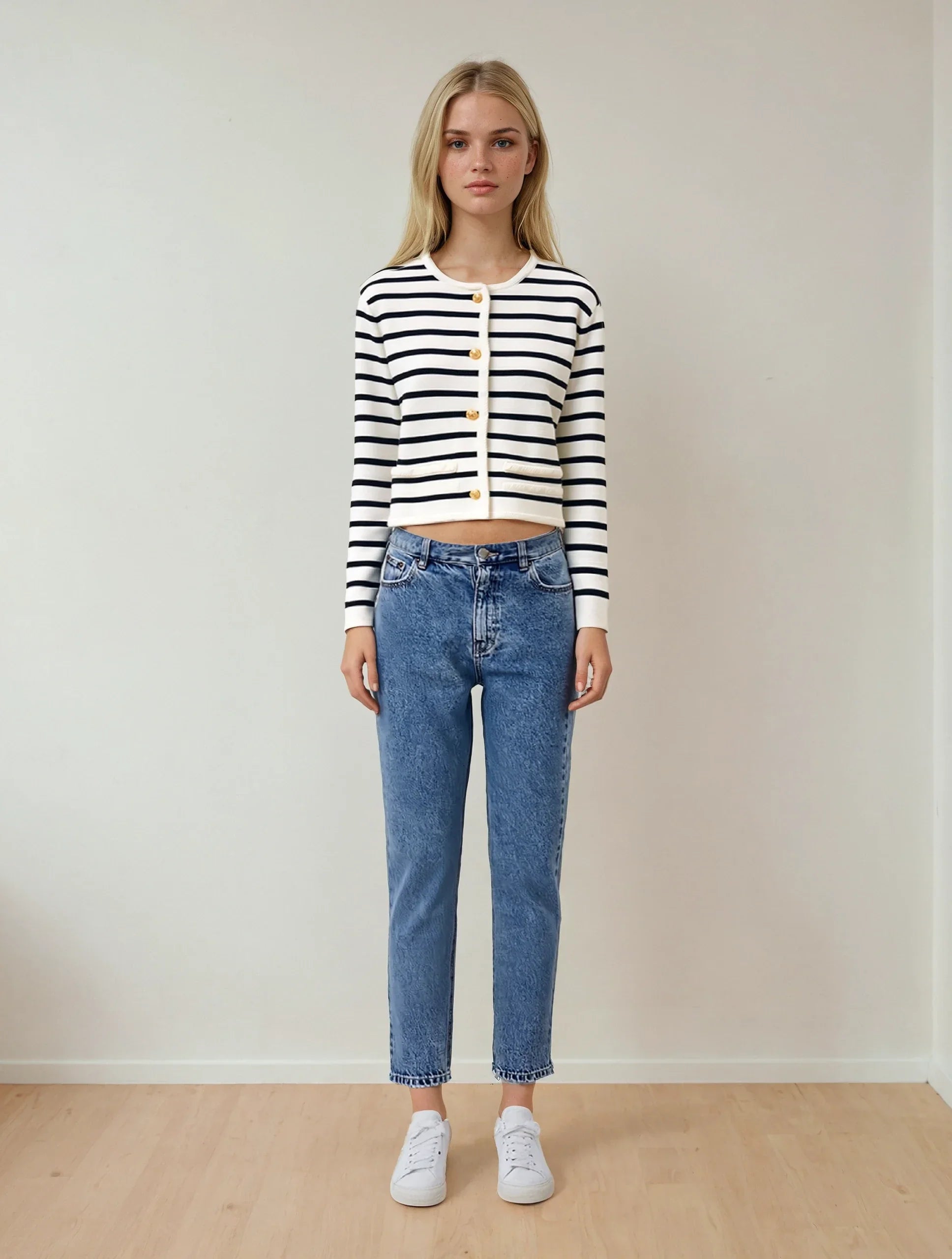 Striped Knitted Cardigan - LA FEMME WANDERER