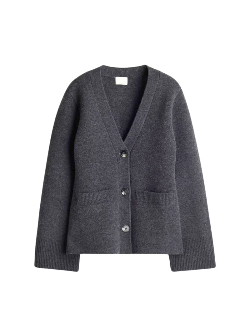 All-match V-neck Long-sleeved Knitted Cardigan