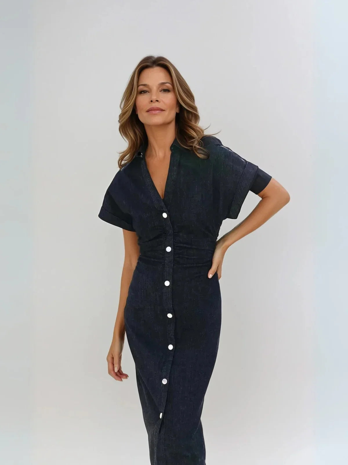 Always Casual Denim Long Dress - LA FEMME WANDERER