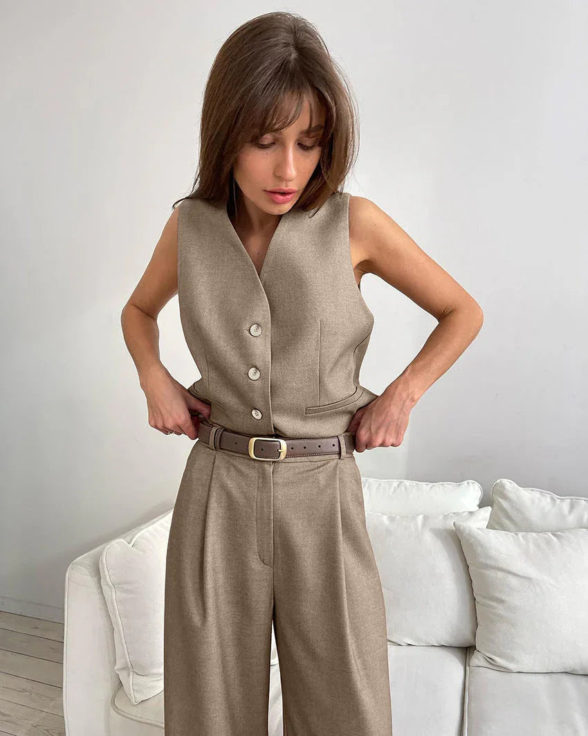 Vest & Pants Matching Suit - LA FEMME WANDERER