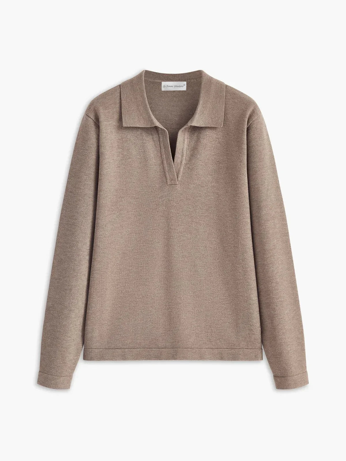 Solid Color Lapel Sweater Temperament Elegant Long Sleeve Retro - LA FEMME WANDERER