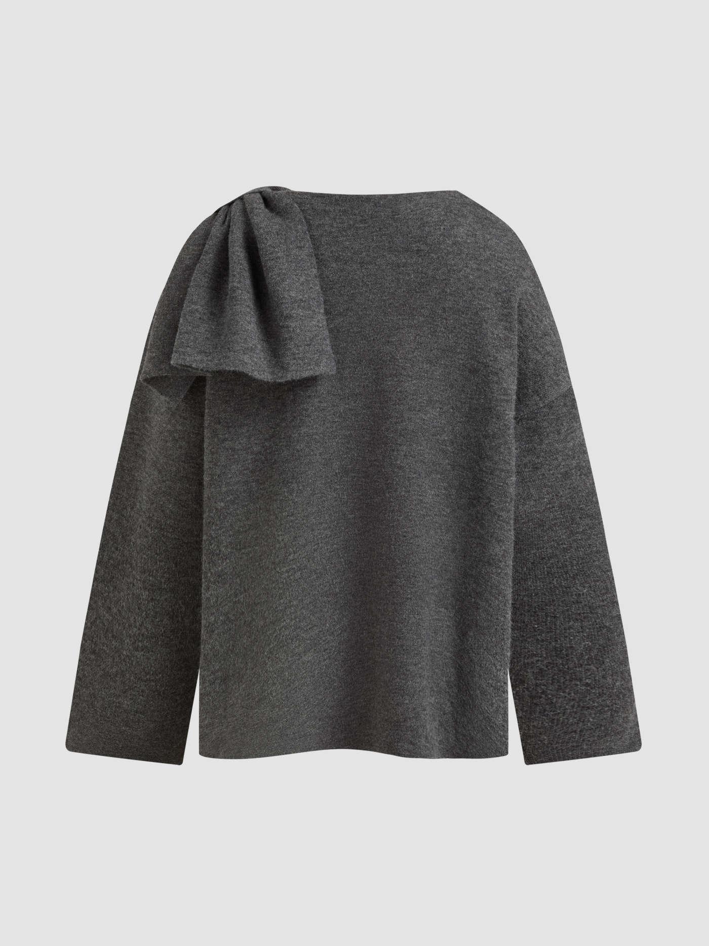 Knit Asymmetrical Neck Split Cardigan - LA FEMME WANDERER