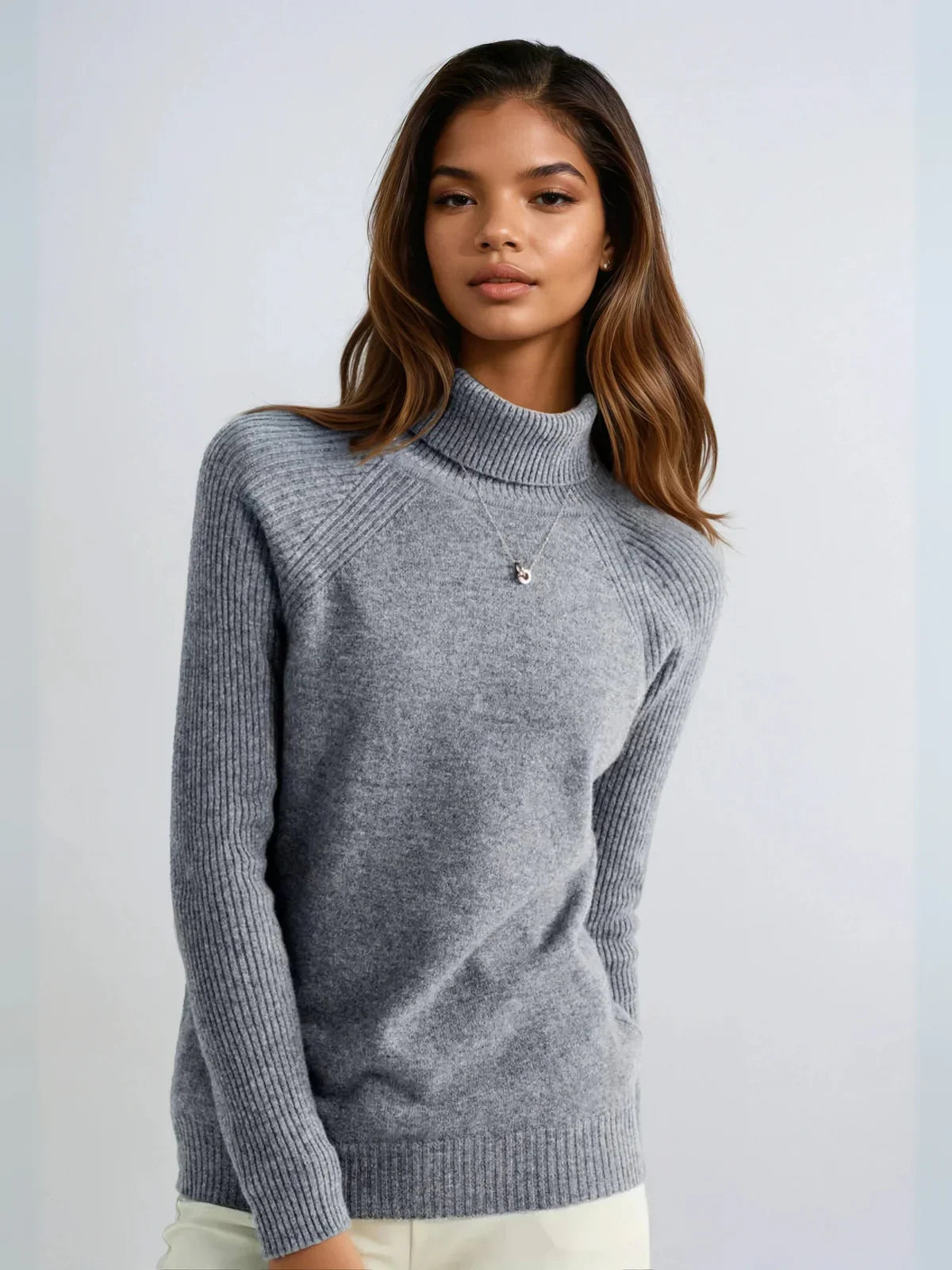 Casual Style Loose Turtleneck Sweater - LA FEMME WANDERER