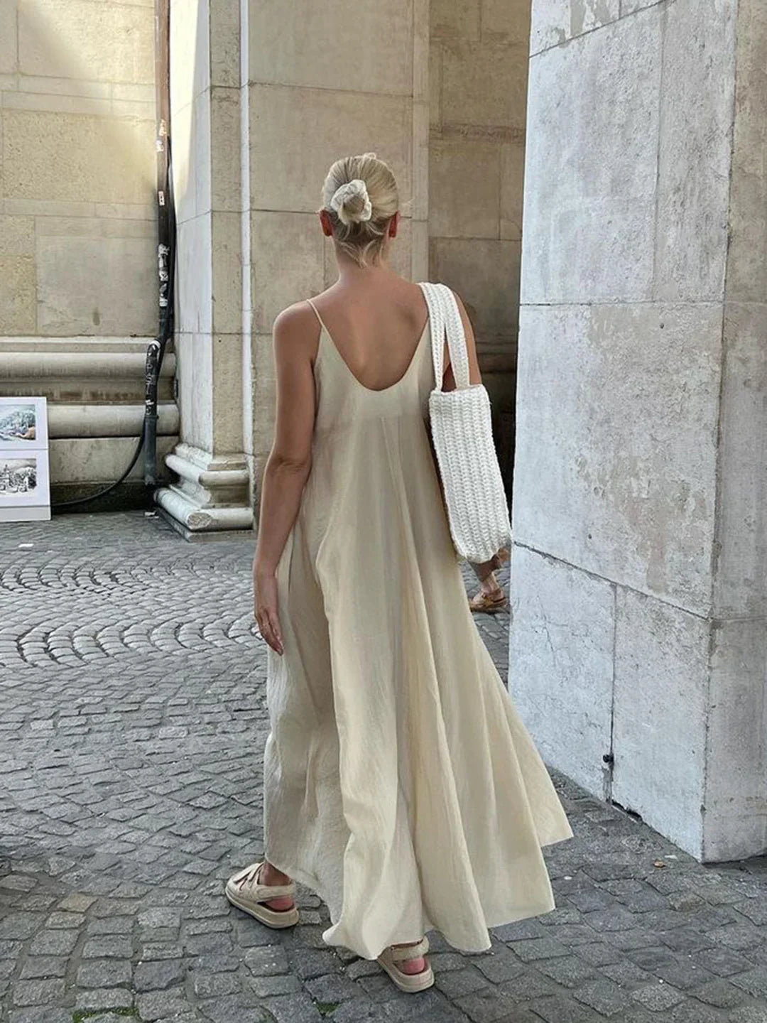 Elegant & Chic V-neck Long Dress - LA FEMME WANDERER