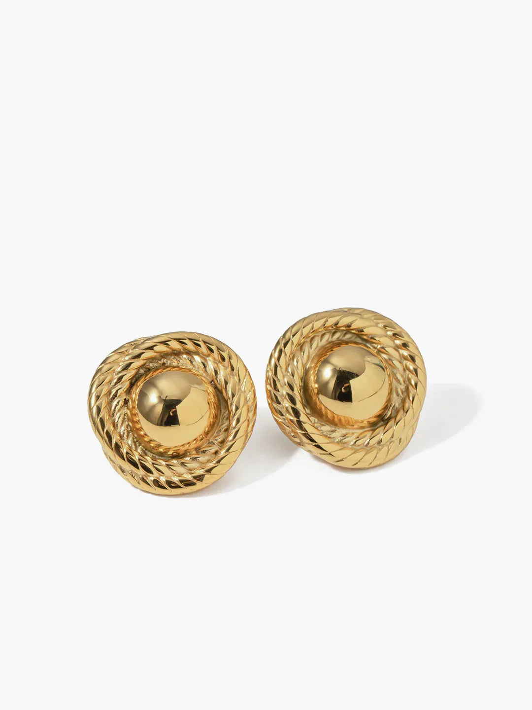Screw Thread Round Earrings - LA FEMME WANDERER