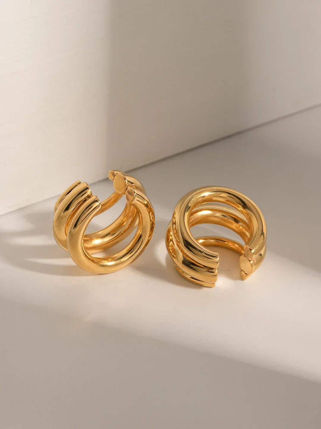 Triple Layered Chubby Hoop Ear Cuff - LA FEMME WANDERER