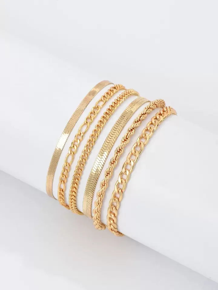 Golden Glow Stack – 6-Piece Bracelet Set - LA FEMME WANDERER