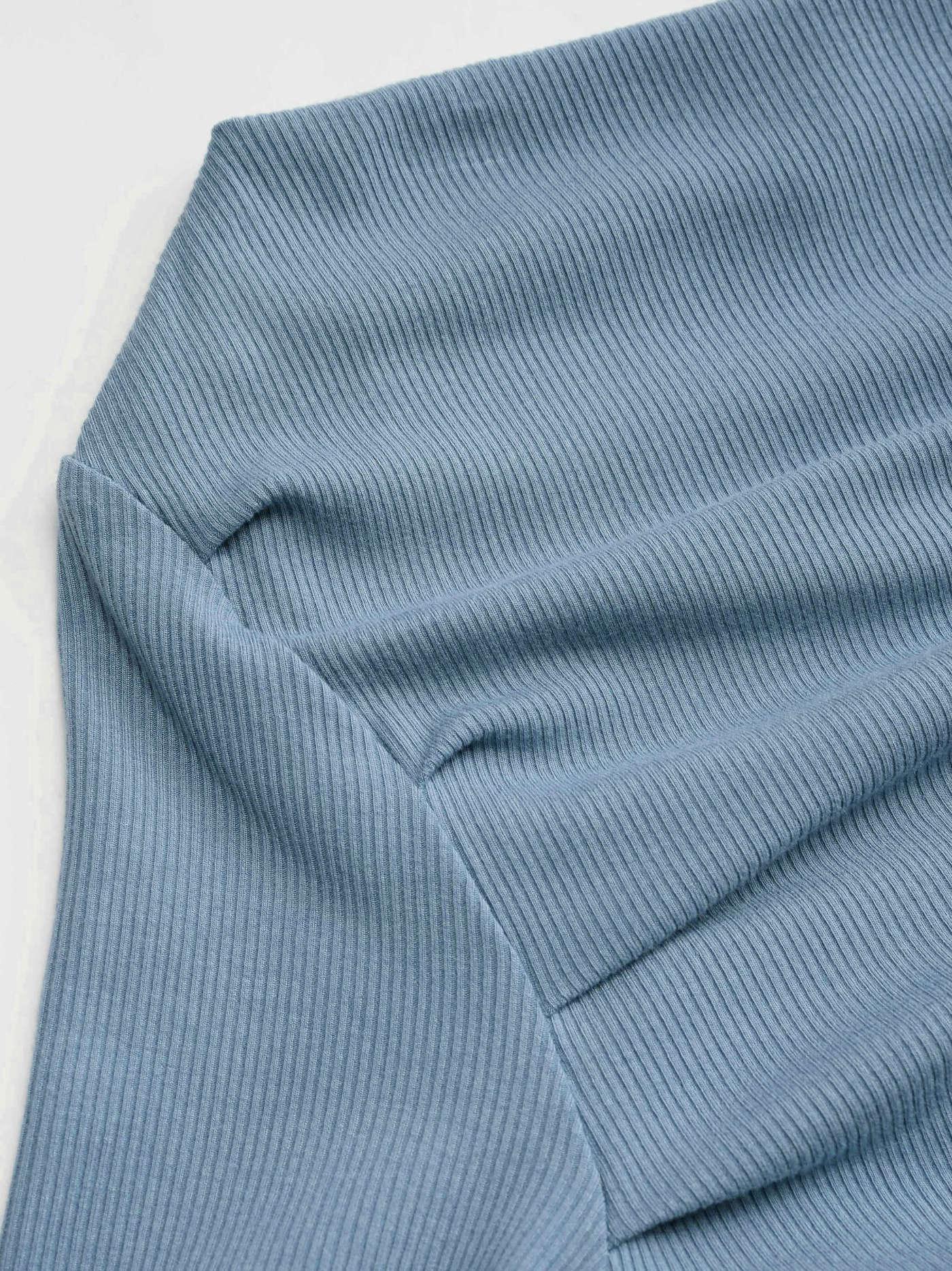 Solid Asymmetrical Neck Long Sleeve Top - LA FEMME WANDERER