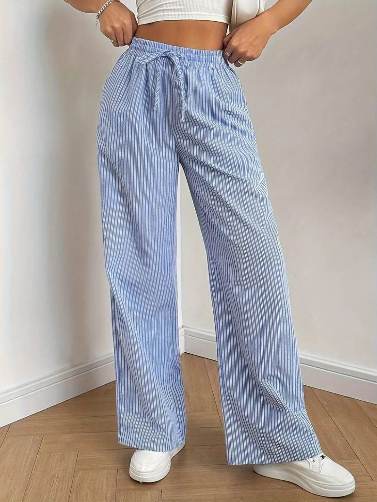 Casual Striped Trousers - LA FEMME WANDERER