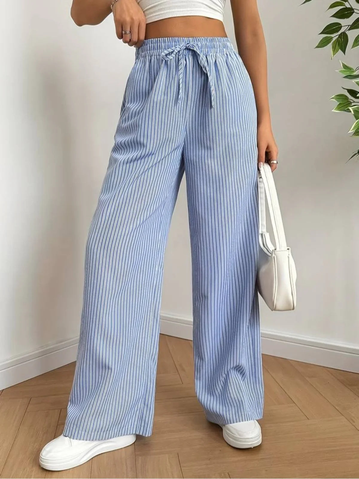 Casual Striped Trousers - LA FEMME WANDERER