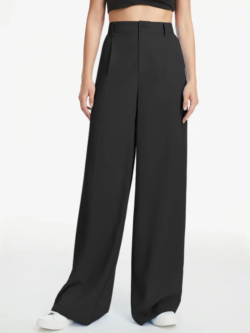 Pantalon large taille haute coupe décontractée