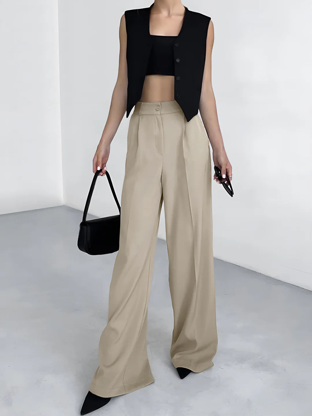 Pockets Wide Leg Pants - LA FEMME WANDERER