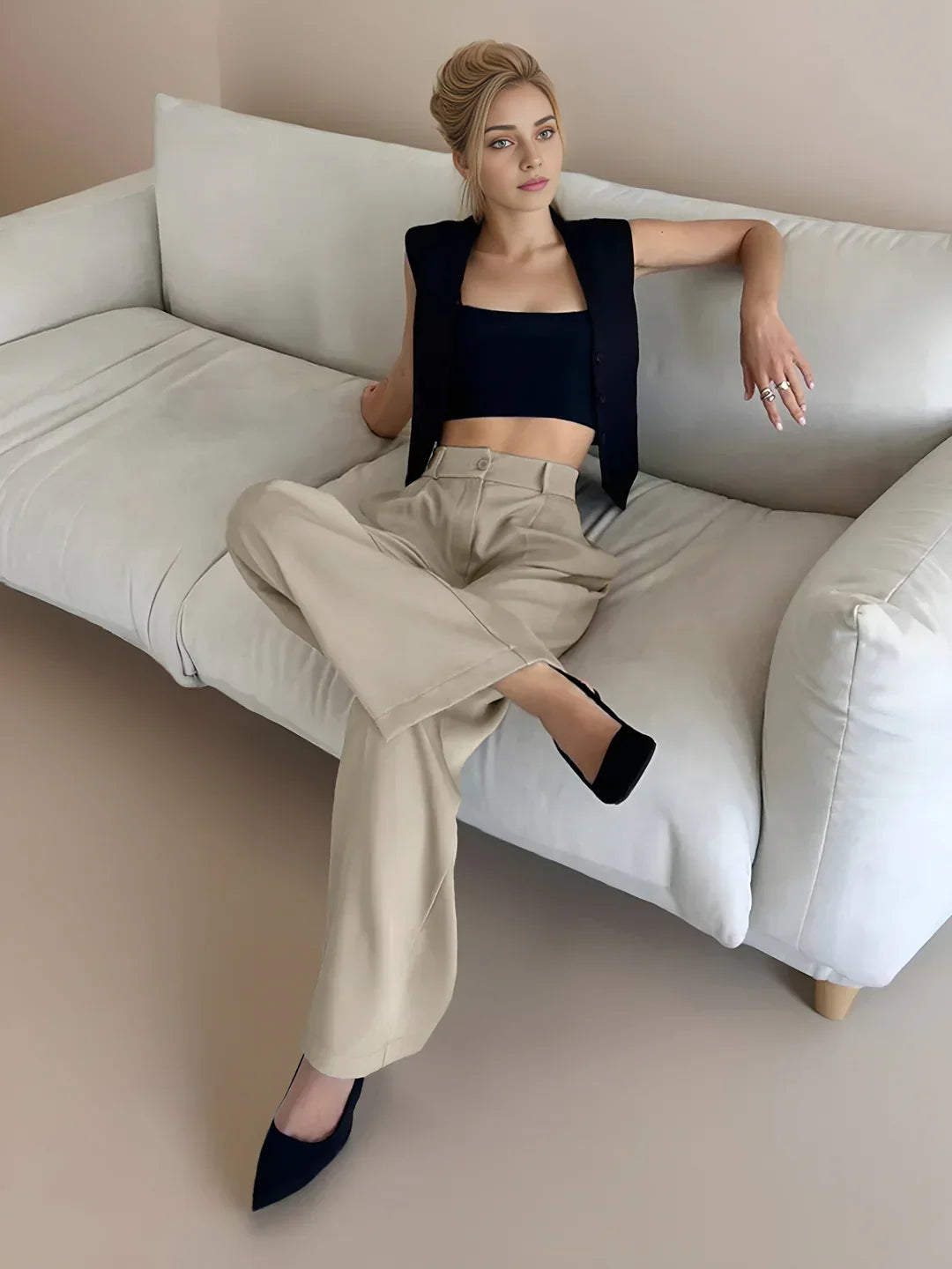 Pockets Wide Leg Pants - LA FEMME WANDERER