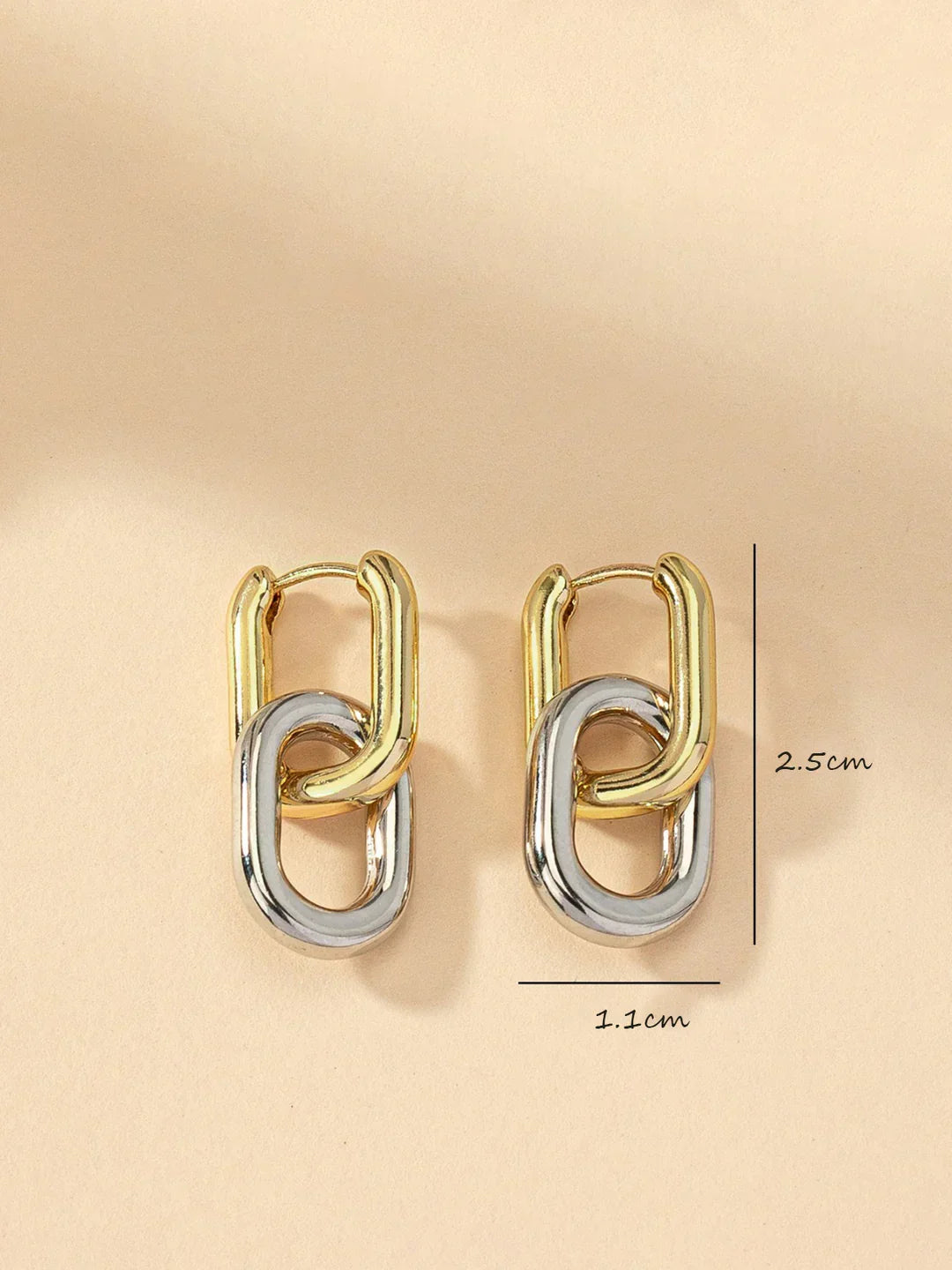 Lantern Ring Two-Tone Hoop Drop Earrings - LA FEMME WANDERER