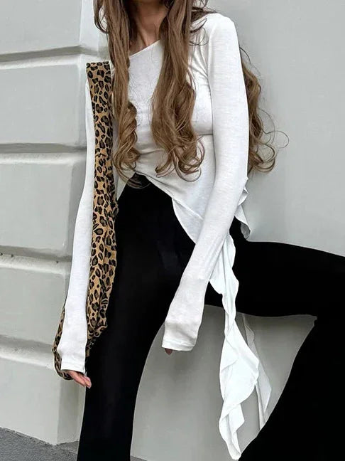 Modern Muse Asymmetrical Ruffle Blouse - LA FEMME WANDERER