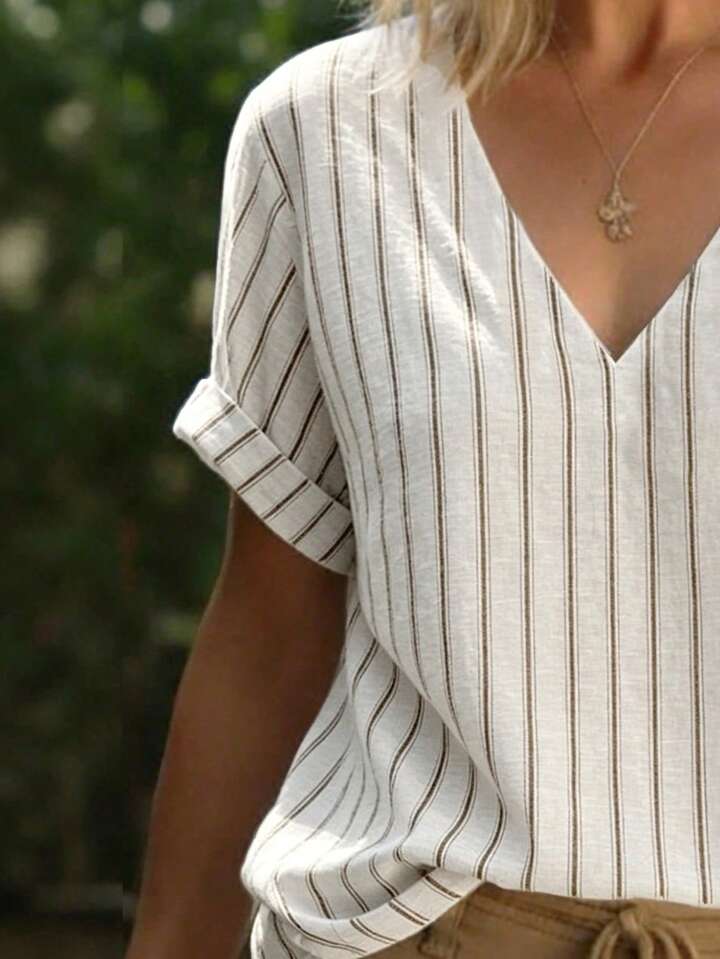 Breezy V-Neck Top for Coastal & Vacation Wardrobes