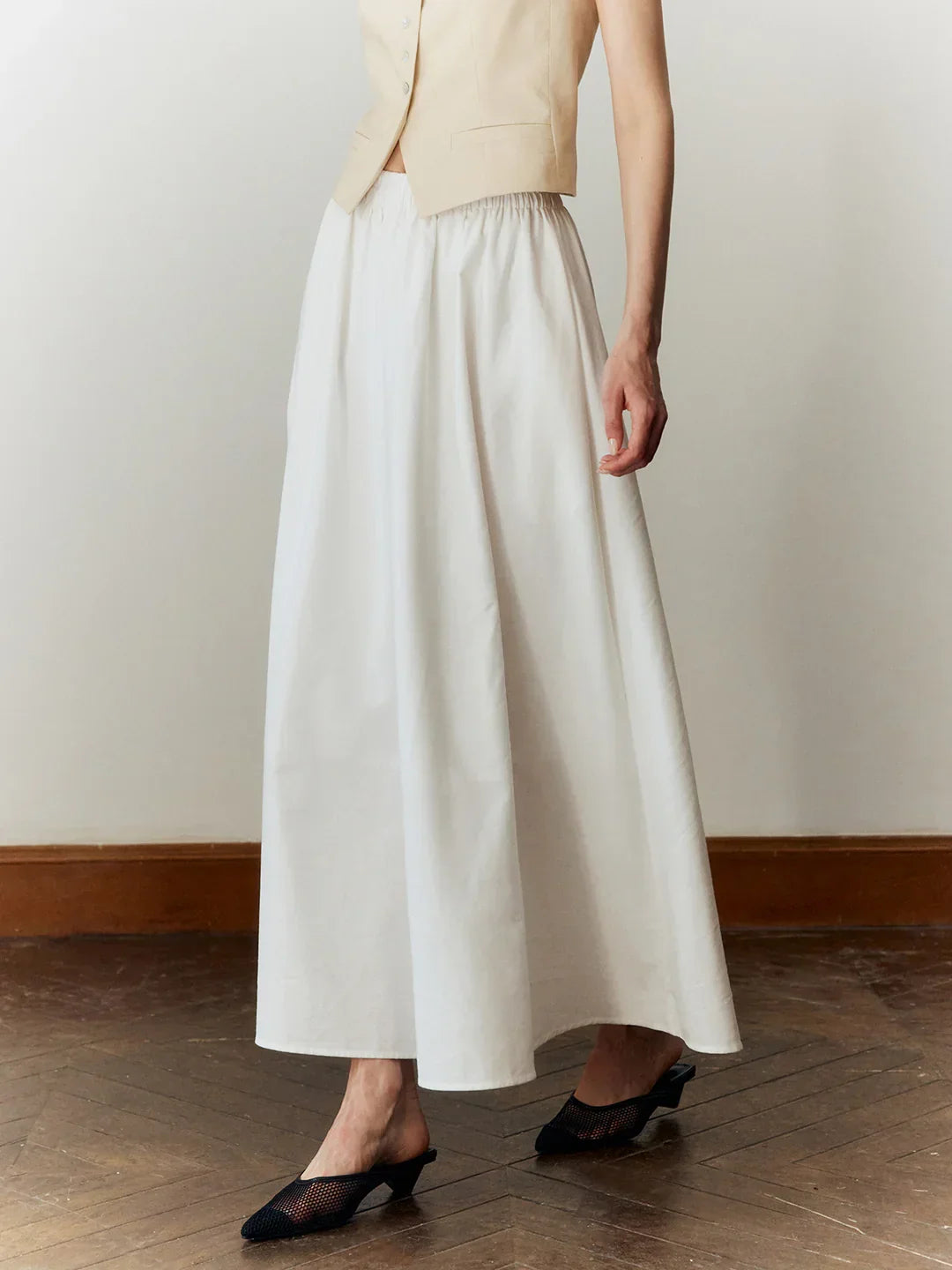 Temperament Commuting Solid Color Slim Pleated Skirt - LA FEMME WANDERER