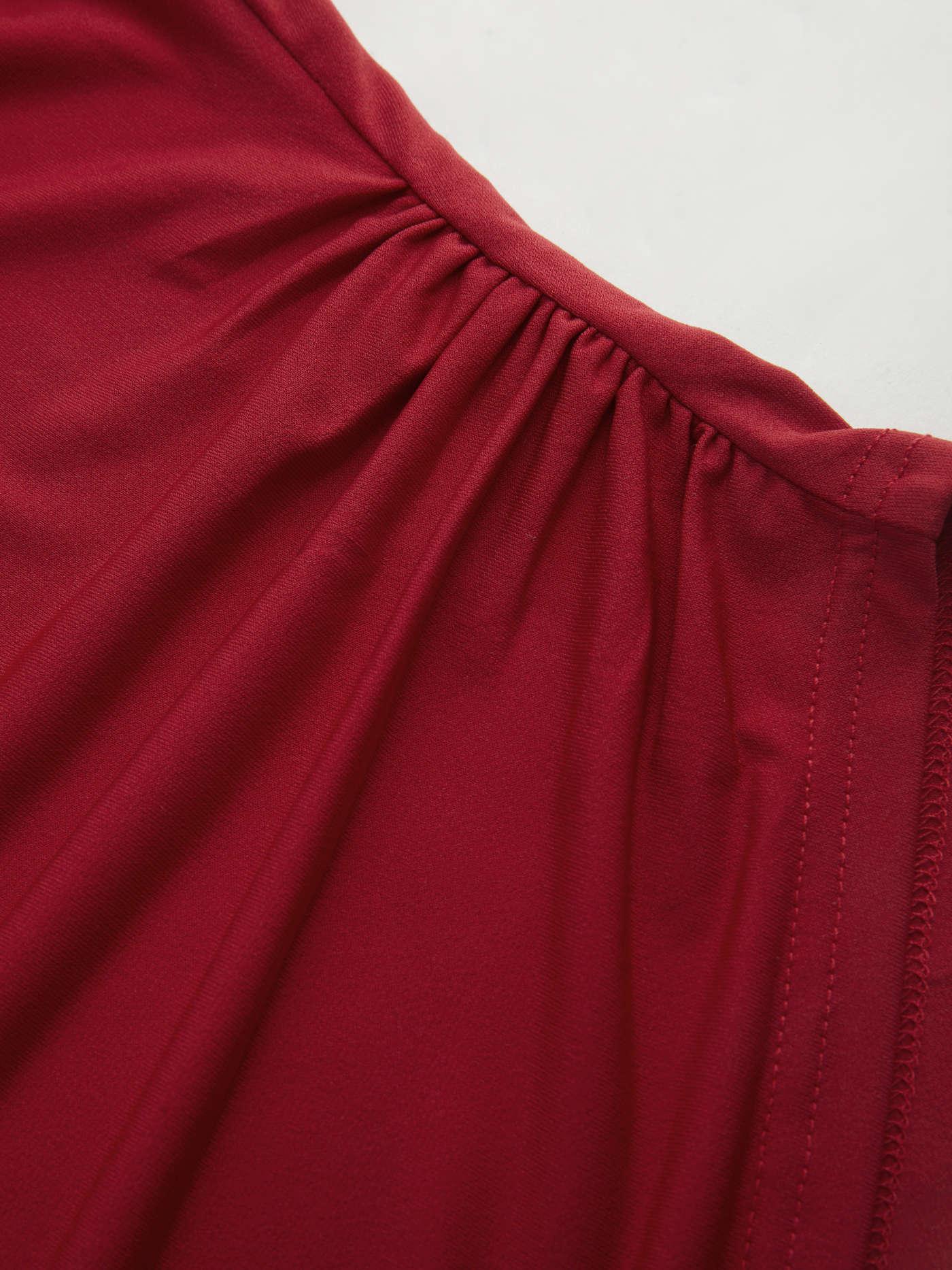 Round Neck Sleeveless Top Pleated Slim Fit T-Shirt Women - LA FEMME WANDERER