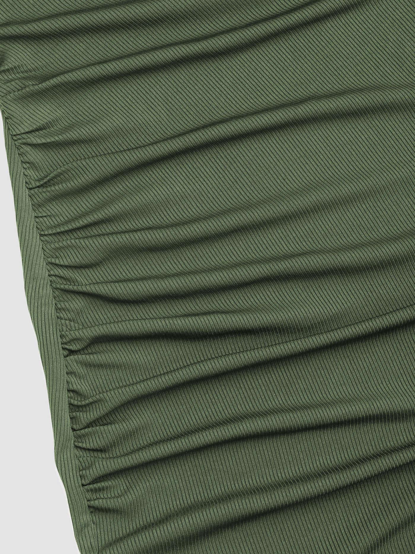 Sleeveless Round Neck Pleated Slit Hemline At Hem Dress - LA FEMME WANDERER