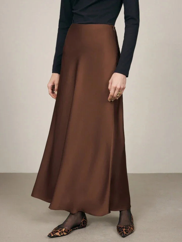 Minimalist Satin Slip Skirt - LA FEMME WANDERER