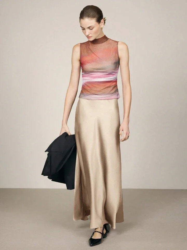 Minimalist Satin Slip Skirt - LA FEMME WANDERER