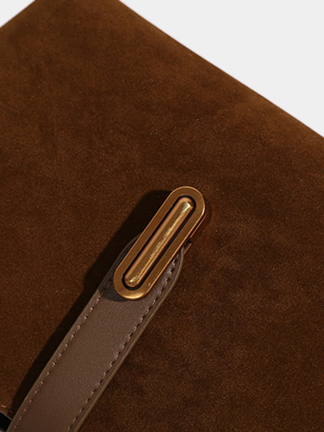 Top Handle Suede Compartment Bag - LA FEMME WANDERER