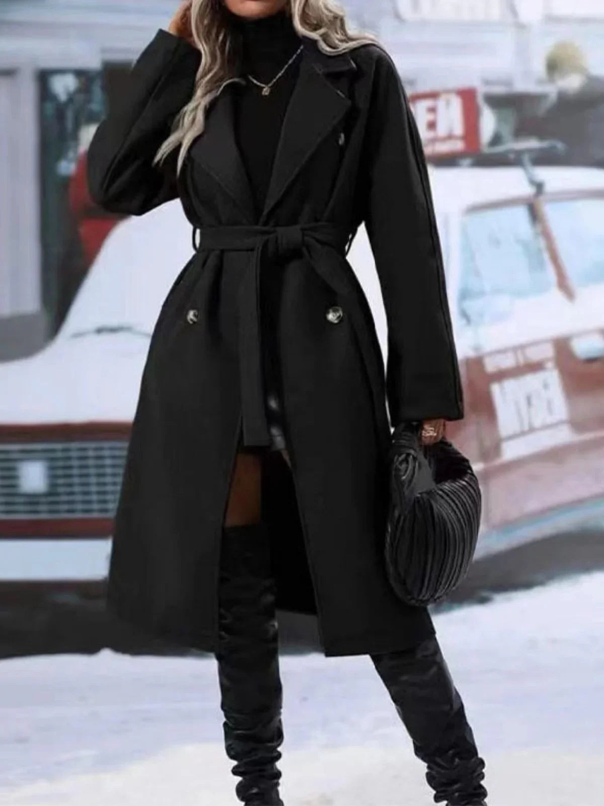 All-matching Lapel Double-breasted Trench Coat - LA FEMME WANDERER