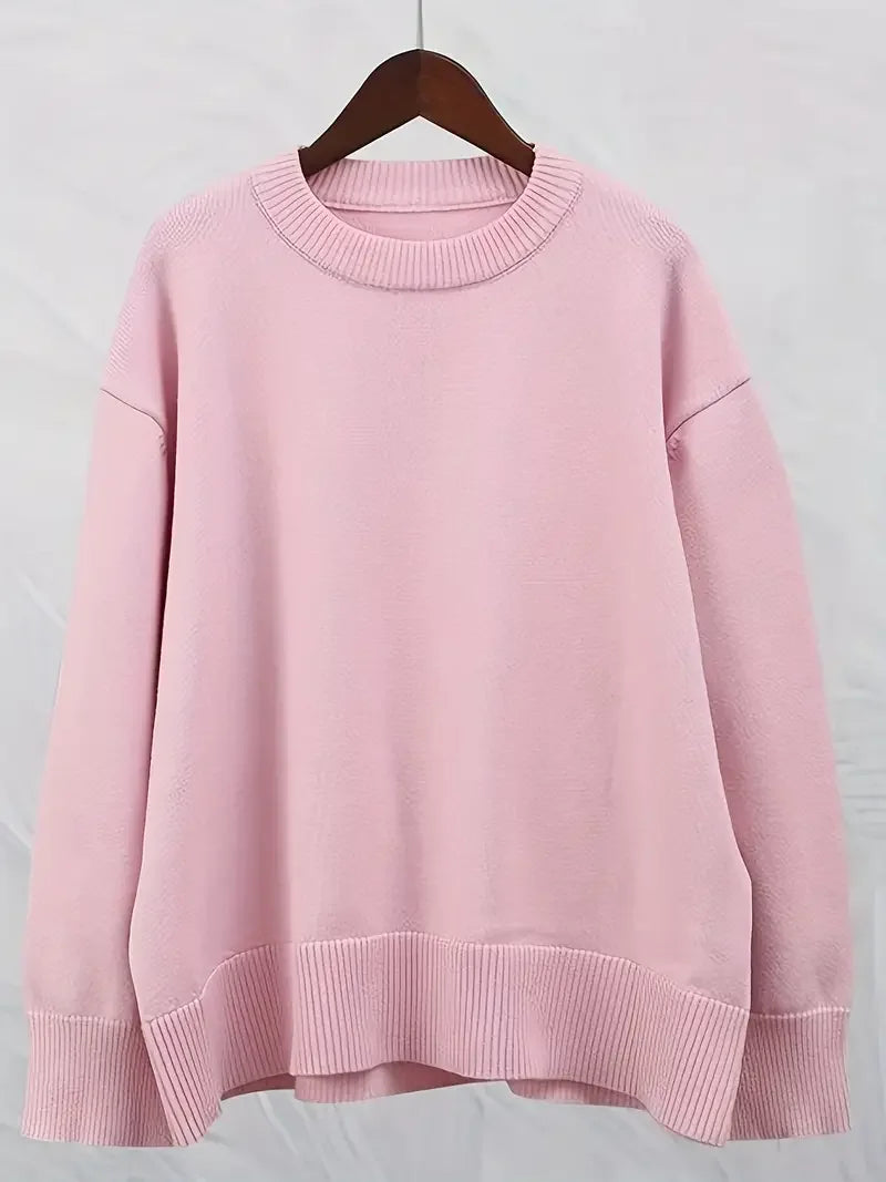 Sweet Crew Neck Pullover Sweater - LA FEMME WANDERER