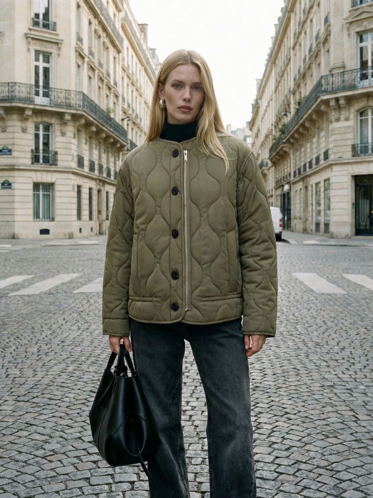 Veste matelassée à fermeture éclair et poches