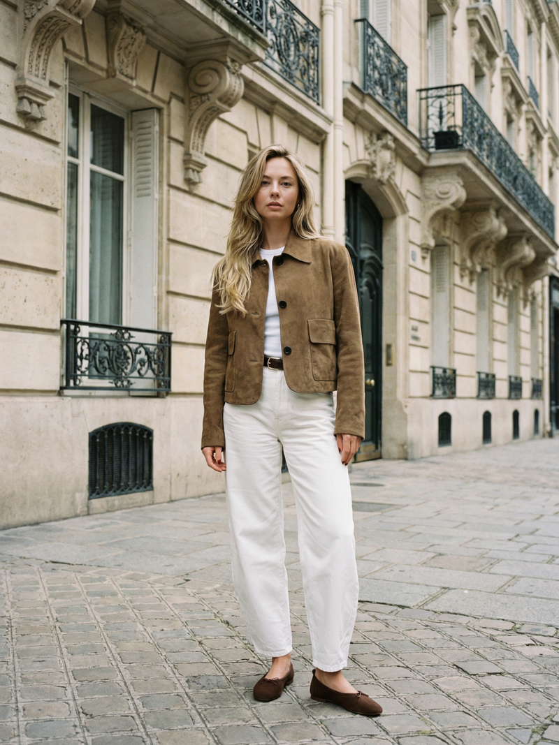 Surchemise en daim courte streetwear