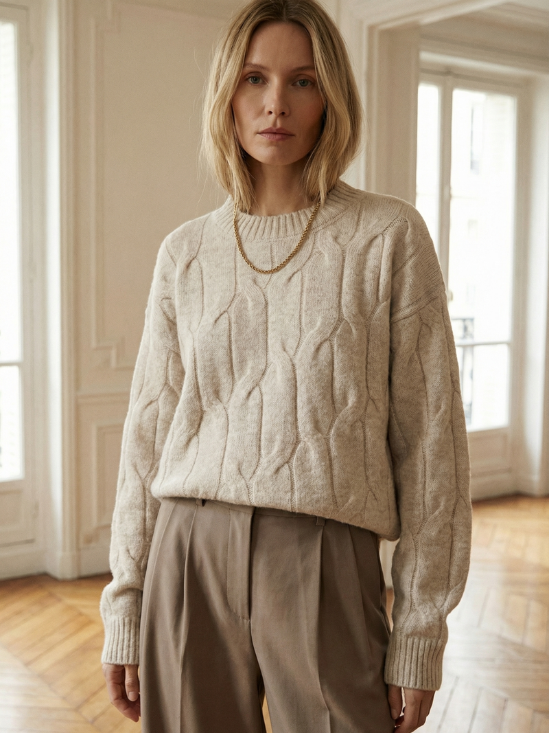 Pull en maille torsadée confortable