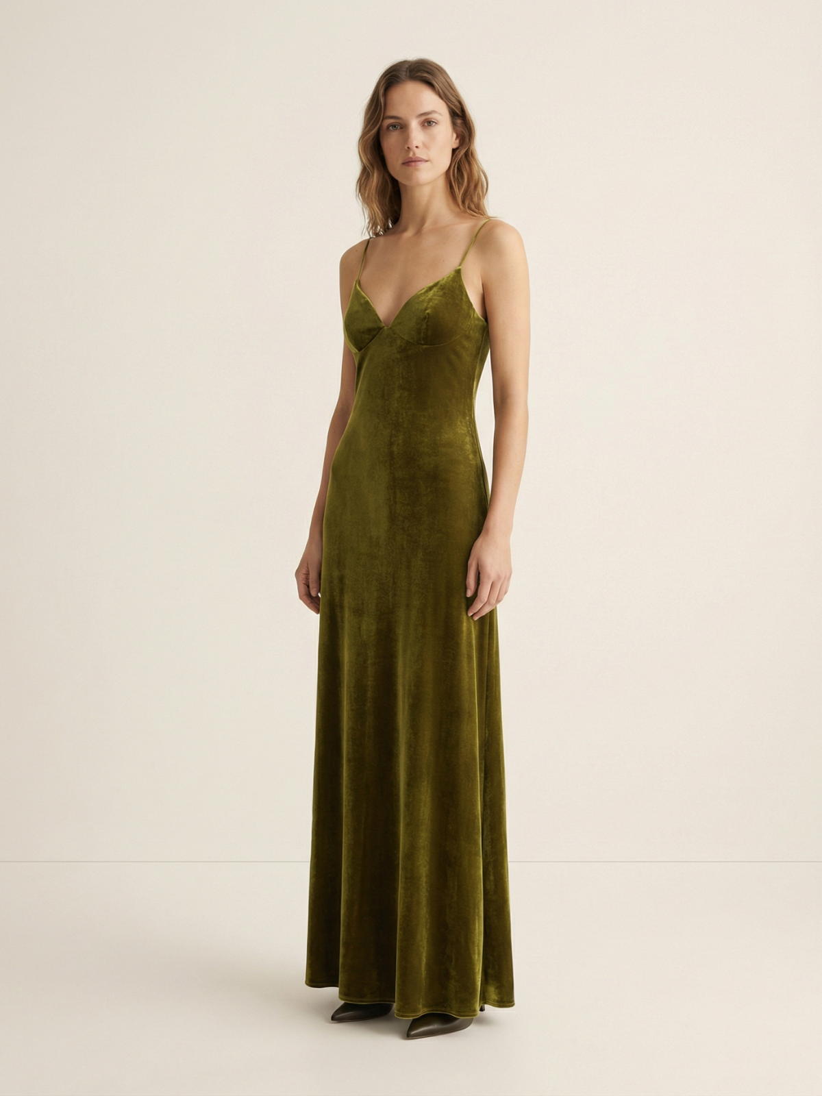 Velvet Bottle Green Backless Sling Maxi Dress For Women Elegant A Line Party Gown