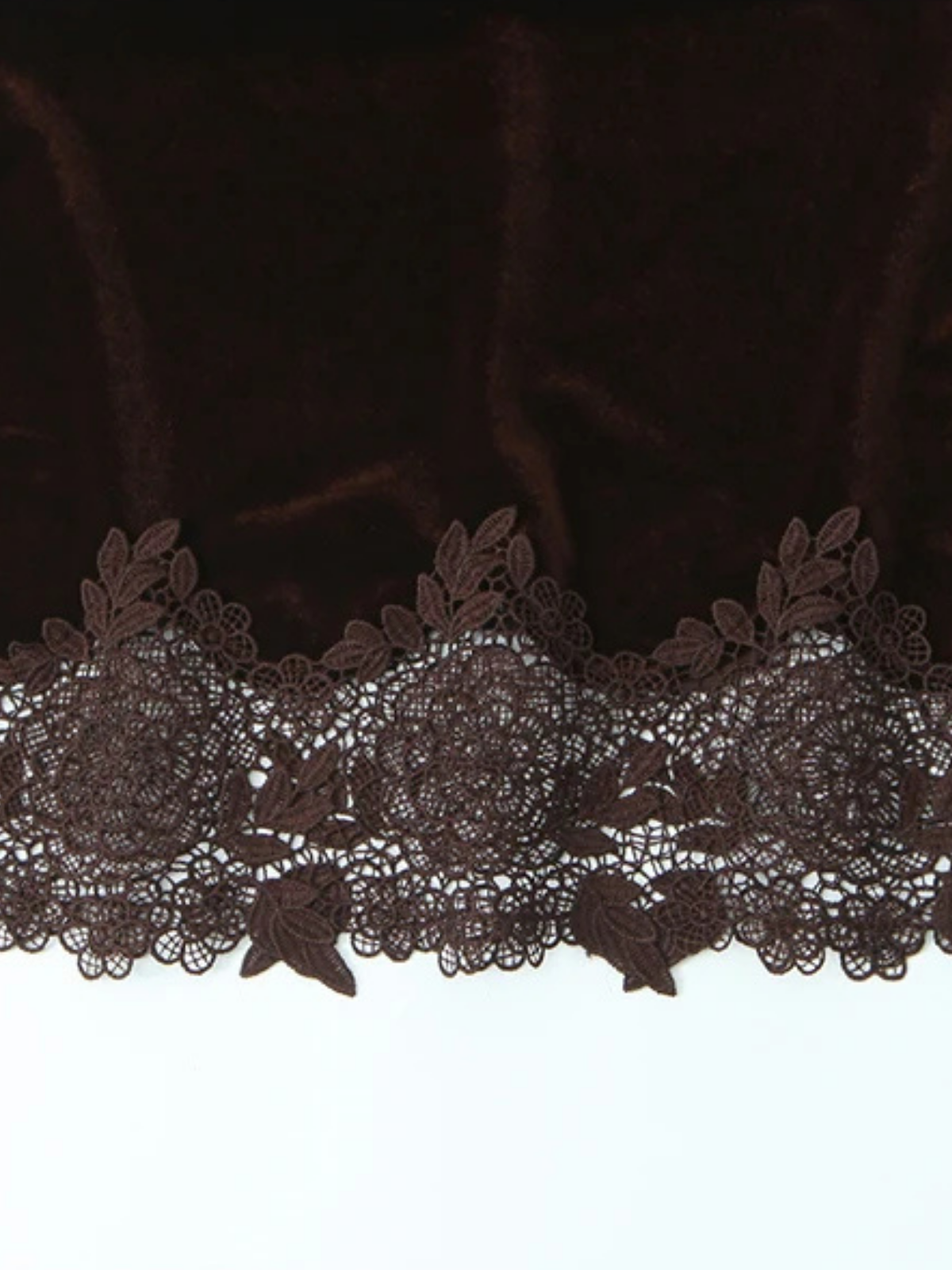 Velvet Lace Side Draped Mini Dress